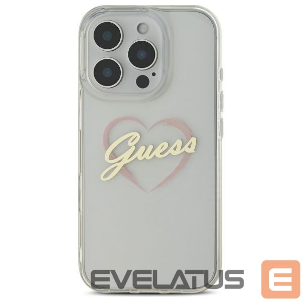 Other Phone Accessory Guess Guess IML Heart Case for iPhone 16 Pro - Transparent