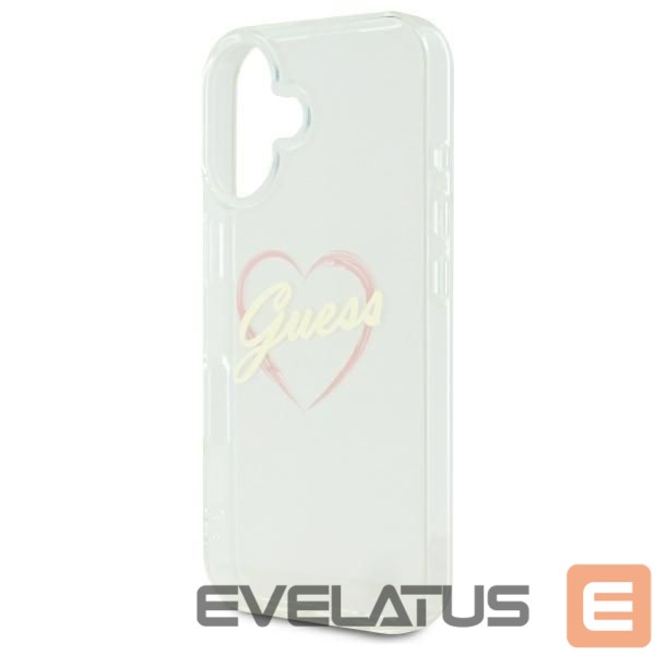 Other Phone Accessory Guess Guess IML Heart Case for iPhone 16 plus - Transparent