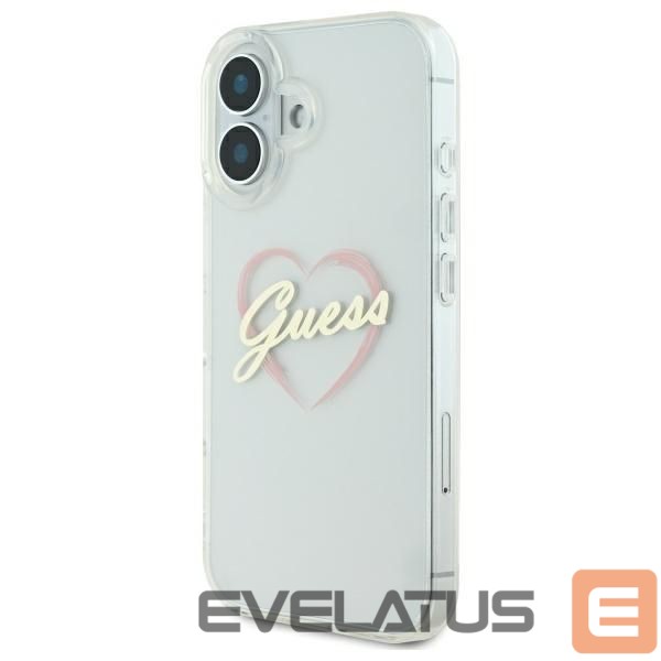 Other Phone Accessory Guess Guess IML Heart iPhone 16 Case - Transparent