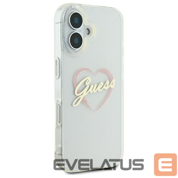 Other Phone Accessory Guess Guess IML Heart iPhone 16 Case - Transparent