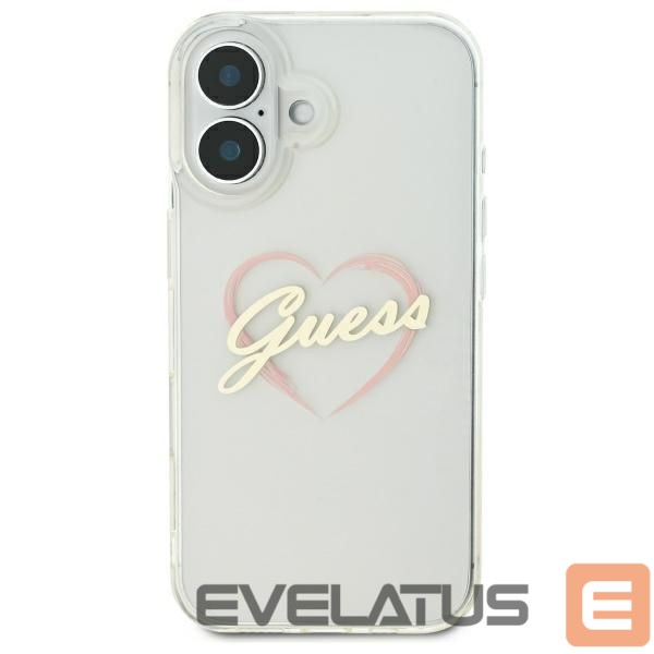 Other Phone Accessory Guess Guess IML Heart iPhone 16 Case - Transparent