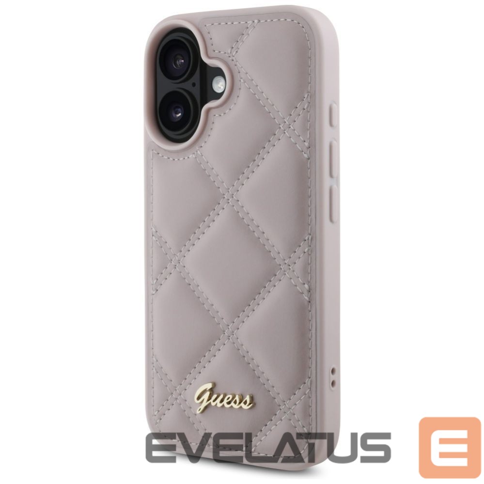 Other Phone Accessory Guess Guess Quilted Metal Logo iPhone 16 Case - Pink