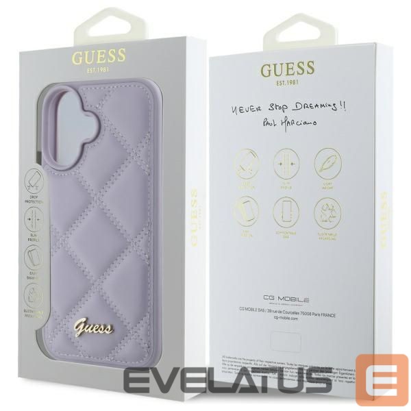 Other Phone Accessory Guess Guess Quilted Metal Logo case for iPhone 16 - light purple