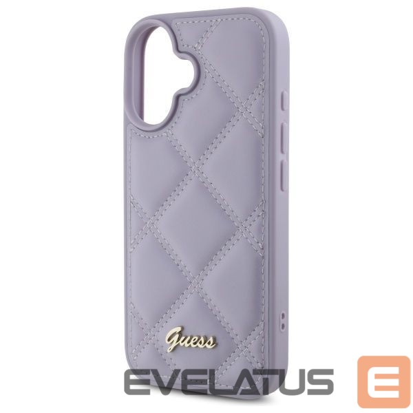 Other Phone Accessory Guess Guess Quilted Metal Logo case for iPhone 16 - light purple