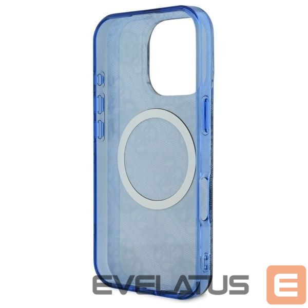Other Phone Accessory Guess Guess IML Peony On 4G Background MagSafe Case for iPhone 16 Pro - Blue