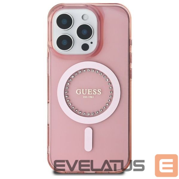 Other Phone Accessory Guess Guess IML Rhinestones MagSafe iPhone 16 Pro Case - Pink