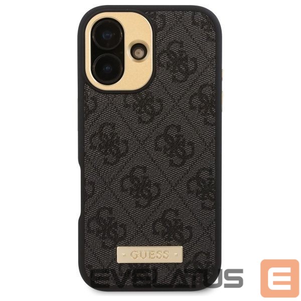 Other Phone Accessory Guess Guess 4G Logo Plate MagSafe Case for iPhone 16 Plus - Black
