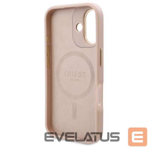 Other Phone Accessory Guess Guess 4G Logo Plate MagSafe iPhone 16 Case - Pink