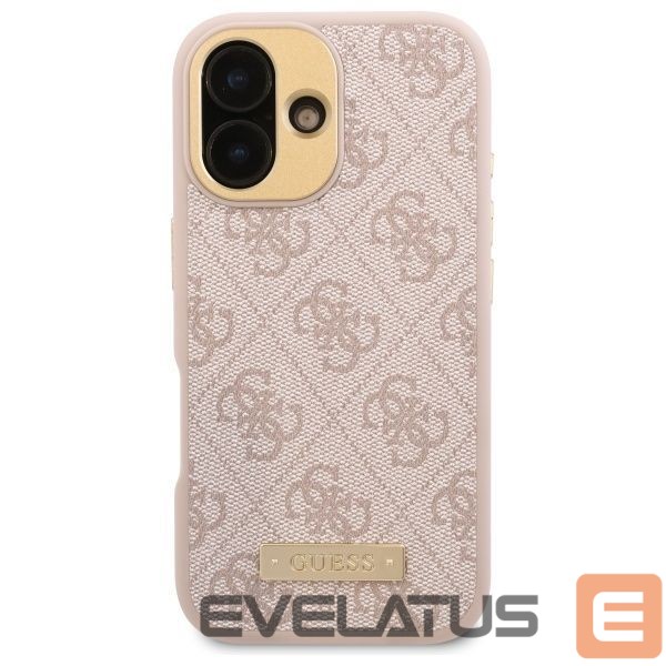 Other Phone Accessory Guess Guess 4G Logo Plate MagSafe iPhone 16 Case - Pink