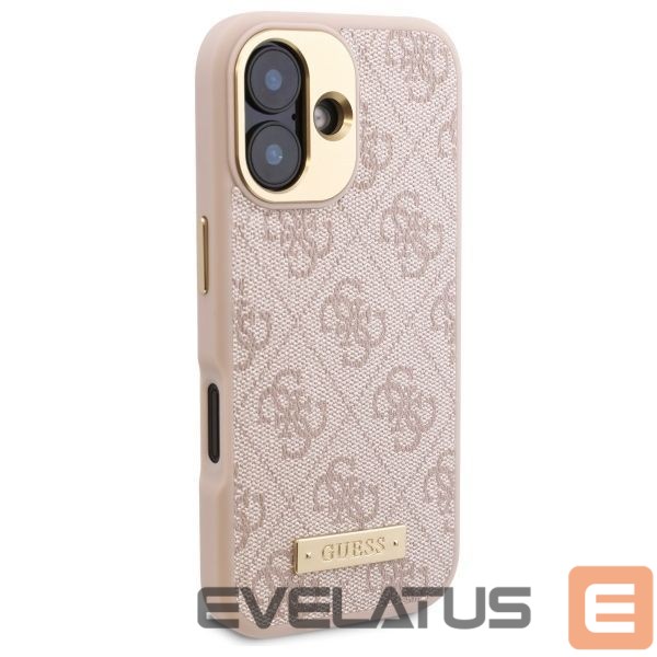Other Phone Accessory Guess Guess 4G Logo Plate MagSafe iPhone 16 Case - Pink
