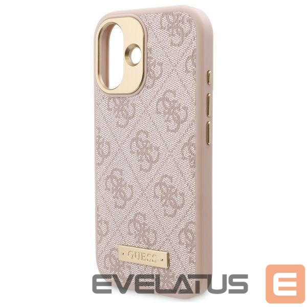 Other Phone Accessory Guess Guess 4G Logo Plate MagSafe iPhone 16 Case - Pink