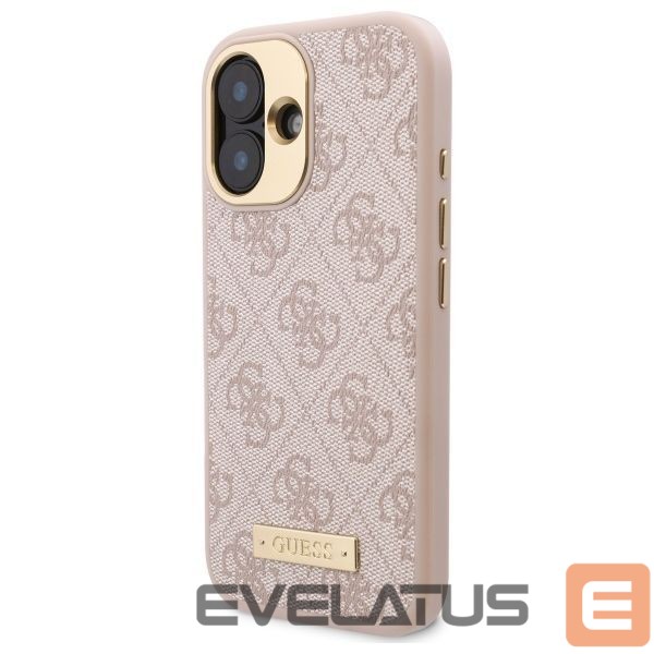 Other Phone Accessory Guess Guess 4G Logo Plate MagSafe iPhone 16 Case - Pink