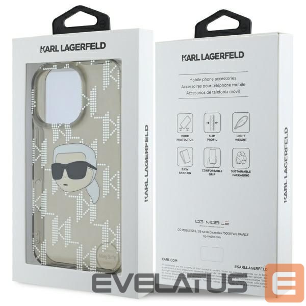 Other Phone Accessory Karl Lagerfeld Karl Lagerfeld IML Karl Head Electroplated iPhone 16 Pro Case - Black