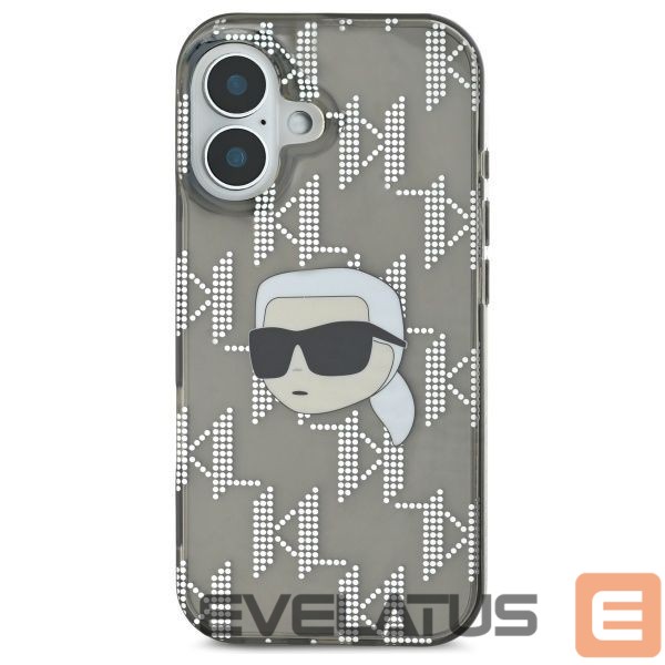 Other Phone Accessory Karl Lagerfeld Karl Lagerfeld IML Karl Head Electroplated iPhone 16 Case - Black