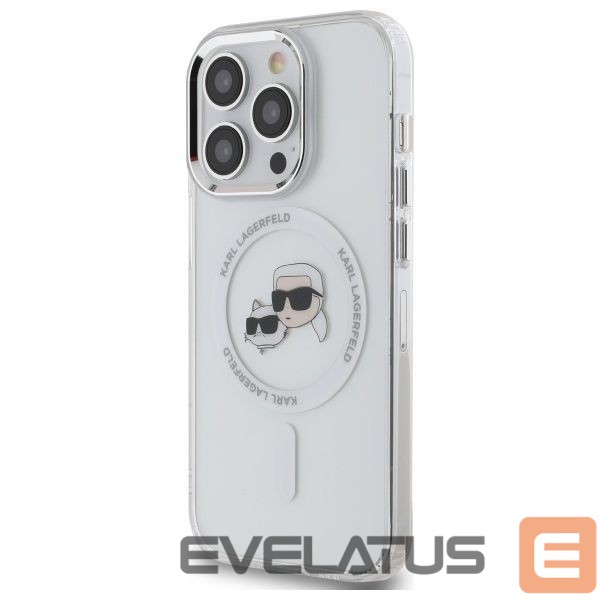 Other Phone Accessory Karl Lagerfeld Karl Lagerfeld IML Metal Karl & Choupette Head MagSafe Case for iPhone 14 Pro Max - White