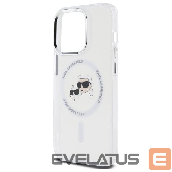 Other Phone Accessory Karl Lagerfeld Karl Lagerfeld IML Metal Karl & Choupette Head MagSafe Case for iPhone 14 Pro Max - White