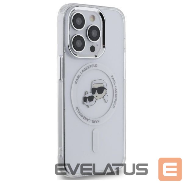 Other Phone Accessory Karl Lagerfeld Karl Lagerfeld IML Metal Karl & Choupette Head MagSafe Case for iPhone 14 Pro Max - White