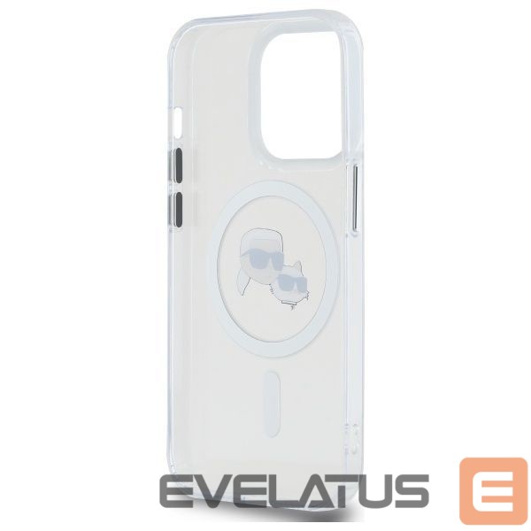 Other Phone Accessory Karl Lagerfeld Karl Lagerfeld IML Metal Karl & Choupette Head MagSafe Case for iPhone 14 Pro Max - White