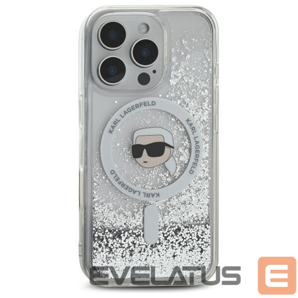 Other Phone Accessory Karl Lagerfeld Karl Lagerfeld Liquid Glitter Karl Head Magsafe Case for iPhone 16 Pro - Clear