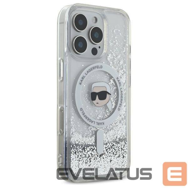 Other Phone Accessory Karl Lagerfeld Karl Lagerfeld Liquid Glitter Karl Head Magsafe Case for iPhone 16 Pro - Clear