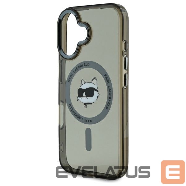 Other Phone Accessory Karl Lagerfeld Karl Lagerfeld IML Metal Choupette Head MagSafe iPhone 16 Plus Case - Black