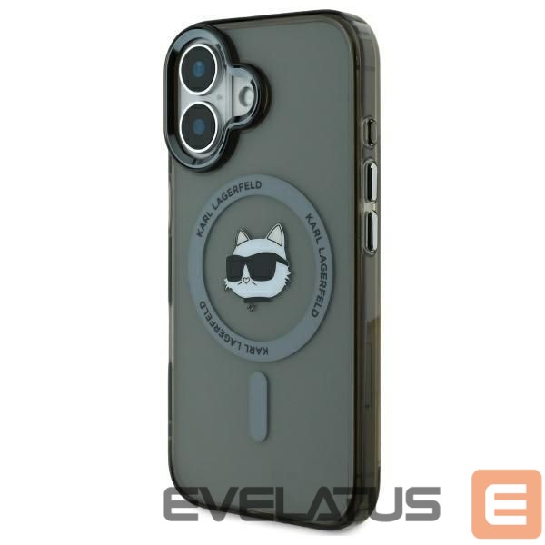 Other Phone Accessory Karl Lagerfeld Karl Lagerfeld IML Metal Choupette Head MagSafe iPhone 16 Plus Case - Black