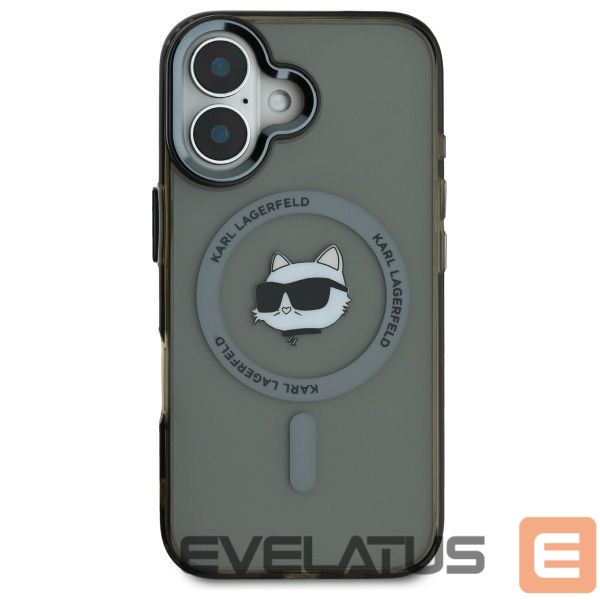 Other Phone Accessory Karl Lagerfeld Karl Lagerfeld IML Metal Choupette Head MagSafe iPhone 16 Plus Case - Black