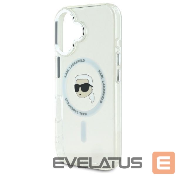 Other Phone Accessory Karl Lagerfeld Karl Lagerfeld IML Metal Karl Head MagSafe Case for iPhone 16 Plus - White