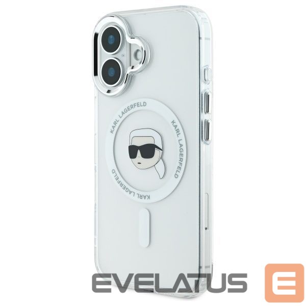 Other Phone Accessory Karl Lagerfeld Karl Lagerfeld IML Metal Karl Head MagSafe Case for iPhone 16 Plus - White