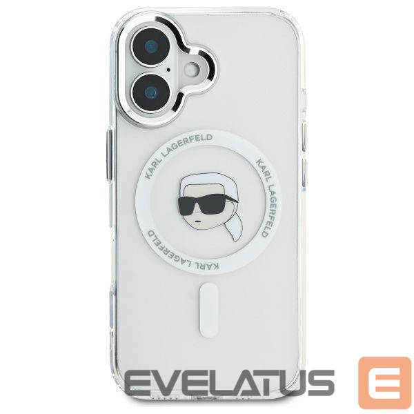 Other Phone Accessory Karl Lagerfeld Karl Lagerfeld IML Metal Karl Head MagSafe Case for iPhone 16 Plus - White
