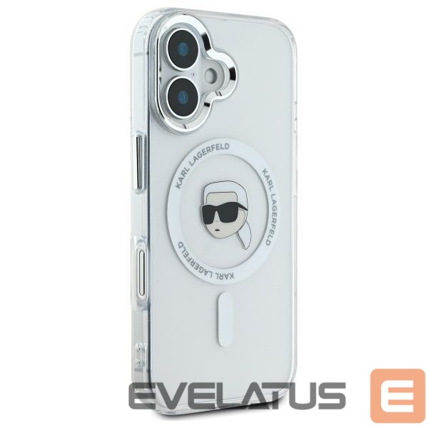 Other Phone Accessory Karl Lagerfeld Karl Lagerfeld IML Metal Karl Head MagSafe Case for iPhone 16 Plus - White