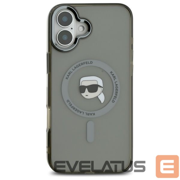 Other Phone Accessory Karl Lagerfeld Karl Lagerfeld IML Metal Karl Head MagSafe iPhone 16 Plus Case - Black