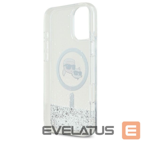 Other Phone Accessory Karl Lagerfeld Karl Lagerfeld Liquid Glitter Karl & Choupette Head Magsafe iPhone 16 Plus Case - Clear