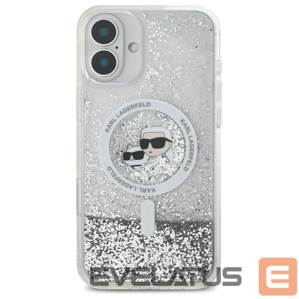 Other Phone Accessory Karl Lagerfeld Karl Lagerfeld Liquid Glitter Karl&Choupette Head Magsafe iPhone 16 Case - Clear