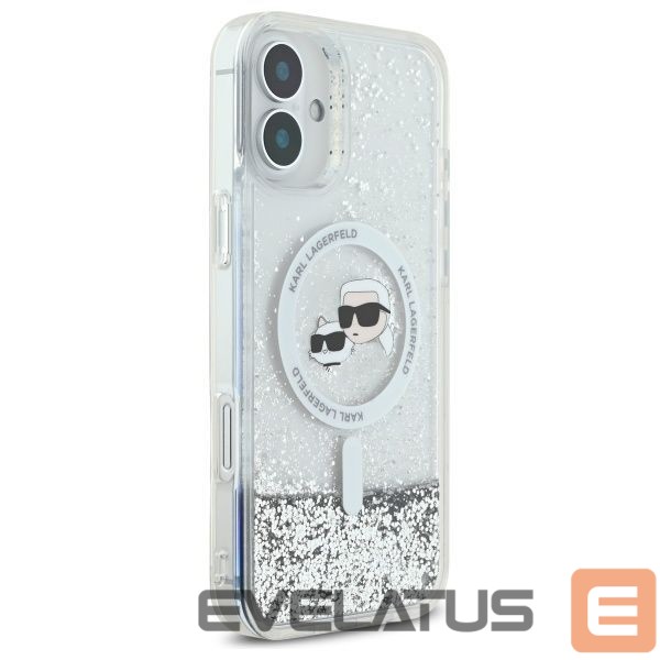 Other Phone Accessory Karl Lagerfeld Karl Lagerfeld Liquid Glitter Karl&Choupette Head Magsafe iPhone 16 Case - Clear