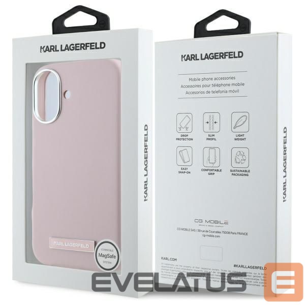 Other Phone Accessory Karl Lagerfeld Karl Lagerfeld FW Metal Plate MagSafe iPhone 16 Case - Pink