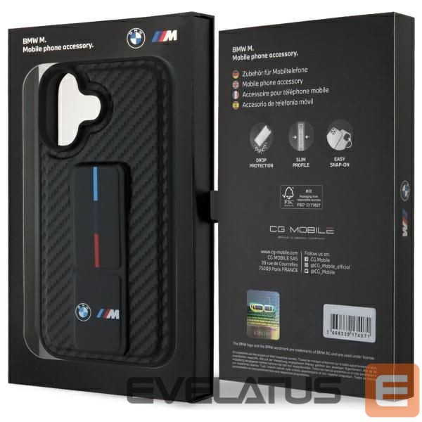 Other Phone Accessory BMW BMW M Grip Stand Smooth and Carbon case for iPhone 16 - black