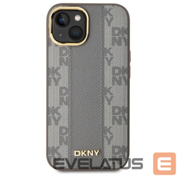 Other Phone Accessory DKNY DKNY Leather Checkered Mono Pattern MagSafe iPhone 15 Plus Case - Beige