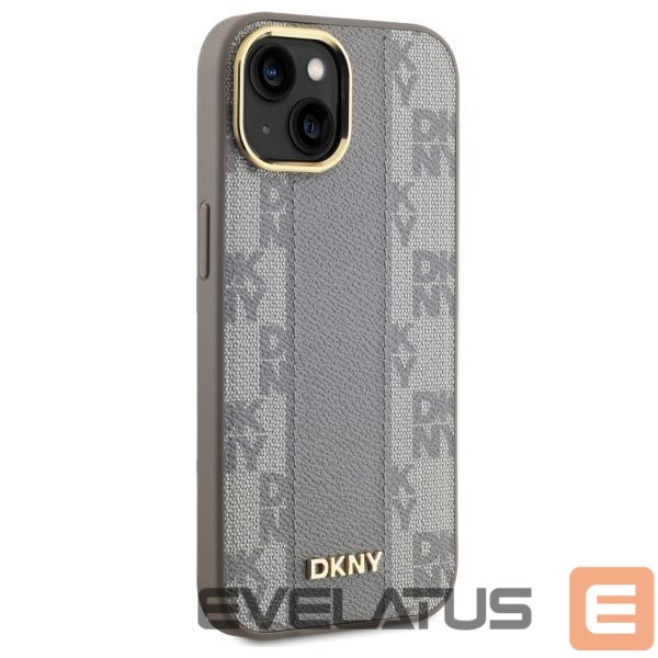 Other Phone Accessory DKNY DKNY Leather Checkered Mono Pattern MagSafe iPhone 15 Plus Case - Beige
