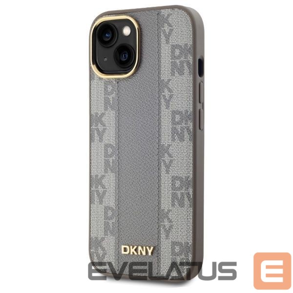 Other Phone Accessory DKNY DKNY Leather Checkered Mono Pattern MagSafe iPhone 15 Plus Case - Beige