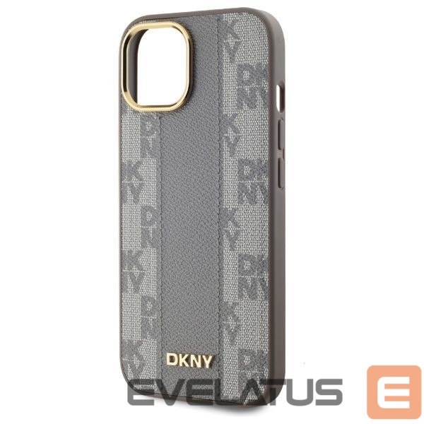 Other Phone Accessory DKNY DKNY Leather Checkered Mono Pattern MagSafe iPhone 15 Plus Case - Beige
