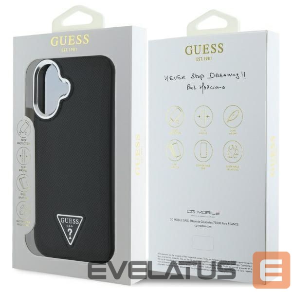 Other Phone Accessory Guess Guess Grained Triangle MagSafe case for iPhone 16 - black
