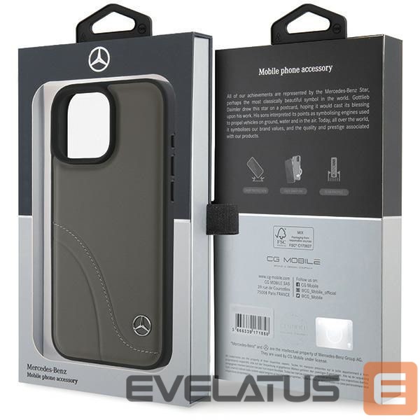 Other Phone Accessory Mercedes-Benz Mercedes MB Curved Stitches Leather iPhone 16 Pro Max Case - Brown
