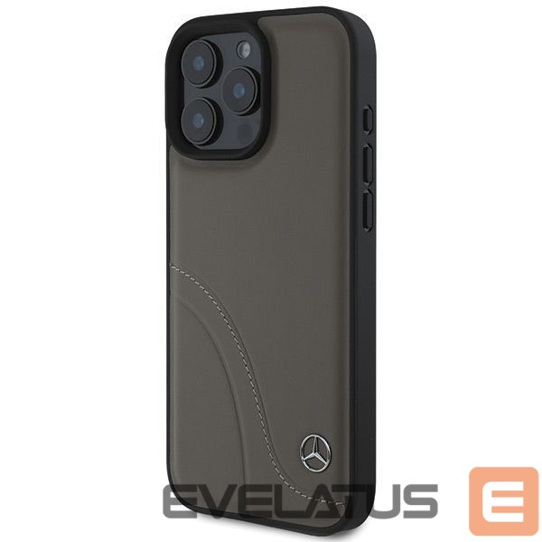 Other Phone Accessory Mercedes-Benz Mercedes MB Curved Stitches Leather iPhone 16 Pro Max Case - Brown
