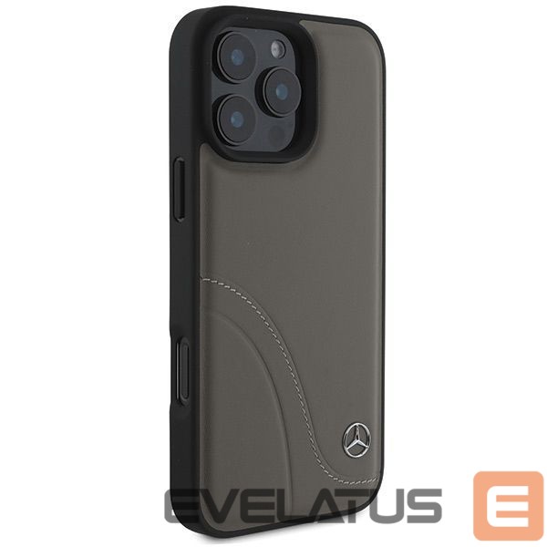 Other Phone Accessory Mercedes-Benz Mercedes MB Curved Stitches Leather iPhone 16 Pro Max Case - Brown