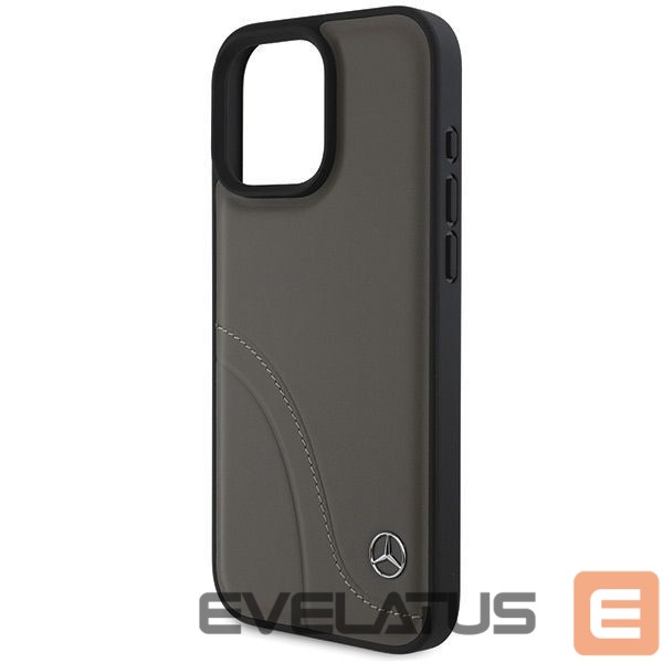 Other Phone Accessory Mercedes-Benz Mercedes MB Curved Stitches Leather iPhone 16 Pro Max Case - Brown