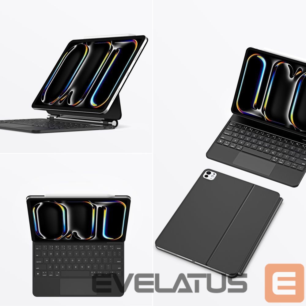 Back panel cover Dux Ducis Dux Ducis Keyboard (MK Series) Case with Bluetooth Keyboard for iPad Pro 11" 2024 - Black