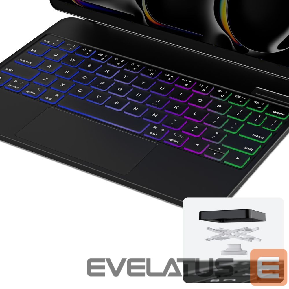 Back panel cover Dux Ducis Dux Ducis Keyboard (MK Series) Case with Bluetooth Keyboard for iPad Pro 11" 2024 - Black