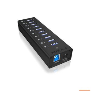 Routers Raidsonic  10 port USB 3.0 Hub Icy Box IB-AC6110 Black 