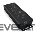 Routers Raidsonic  7-port Industrial hub IB-HUB1703-QC3 0.71 m, Black, USB Type-A 